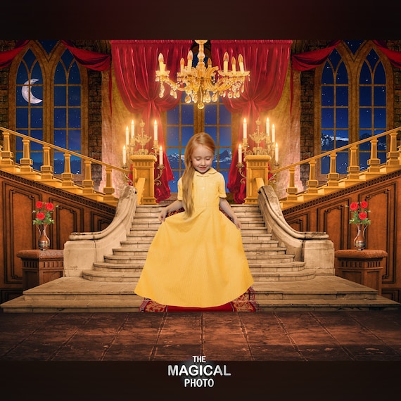 Beauty And The Beast Castle Digital Background Digital Etsy