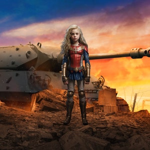 Superhero, Battlefield, Digital Background, Digital Backdrop, Tank, for Composite Photoshop, Overlay, Superhero theme.