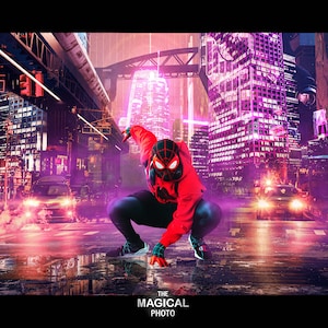 Superhero Digital Background, Digital Backdrop, for Composite Photoshop, Night City, Train, Cosplay, Building, Multiverse, Superhero theme.