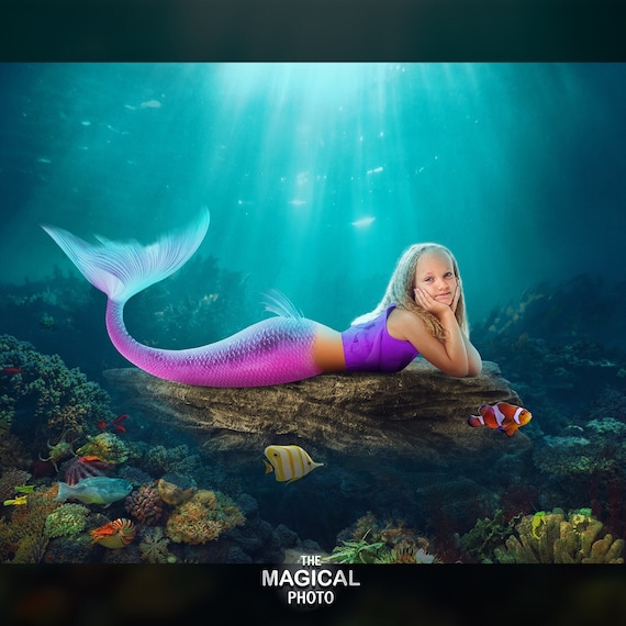 Mermaid Digital Background Digital Backdrop for Composite - Etsy Australia