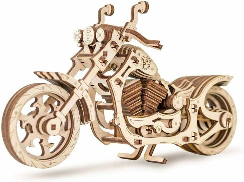 Motorbike Working Wooden Model Toy Kit V Twin CRUISER Rubber Etsy