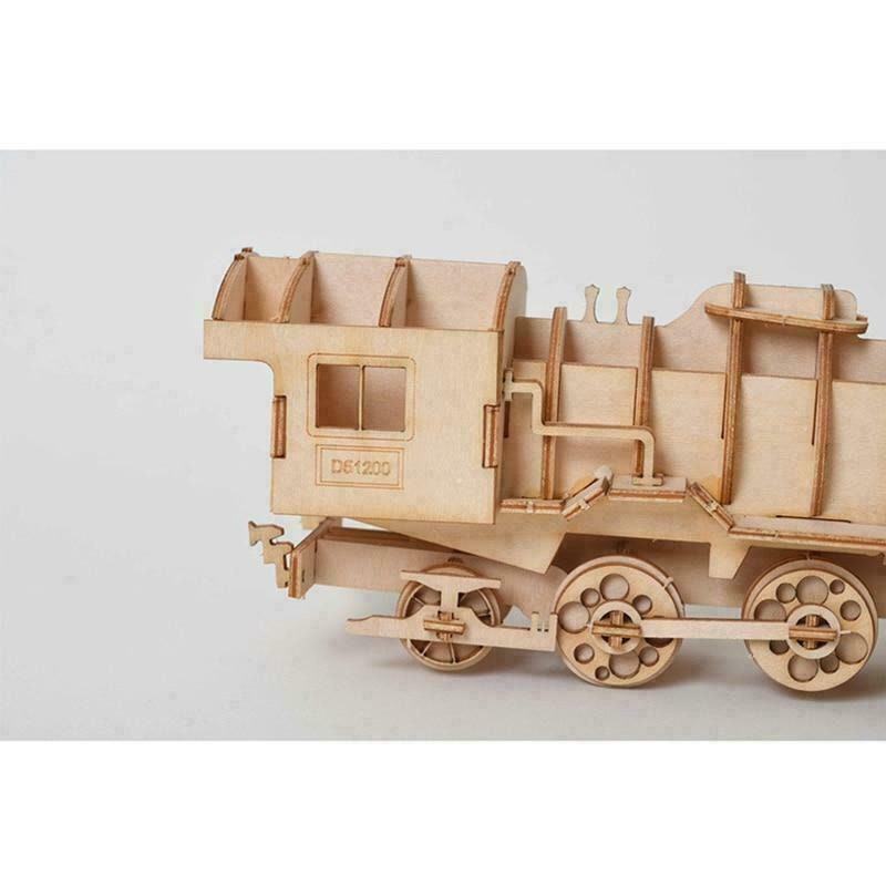 Steam Train Wooden Model Kit LaserCut Puzzle DIY Etsy