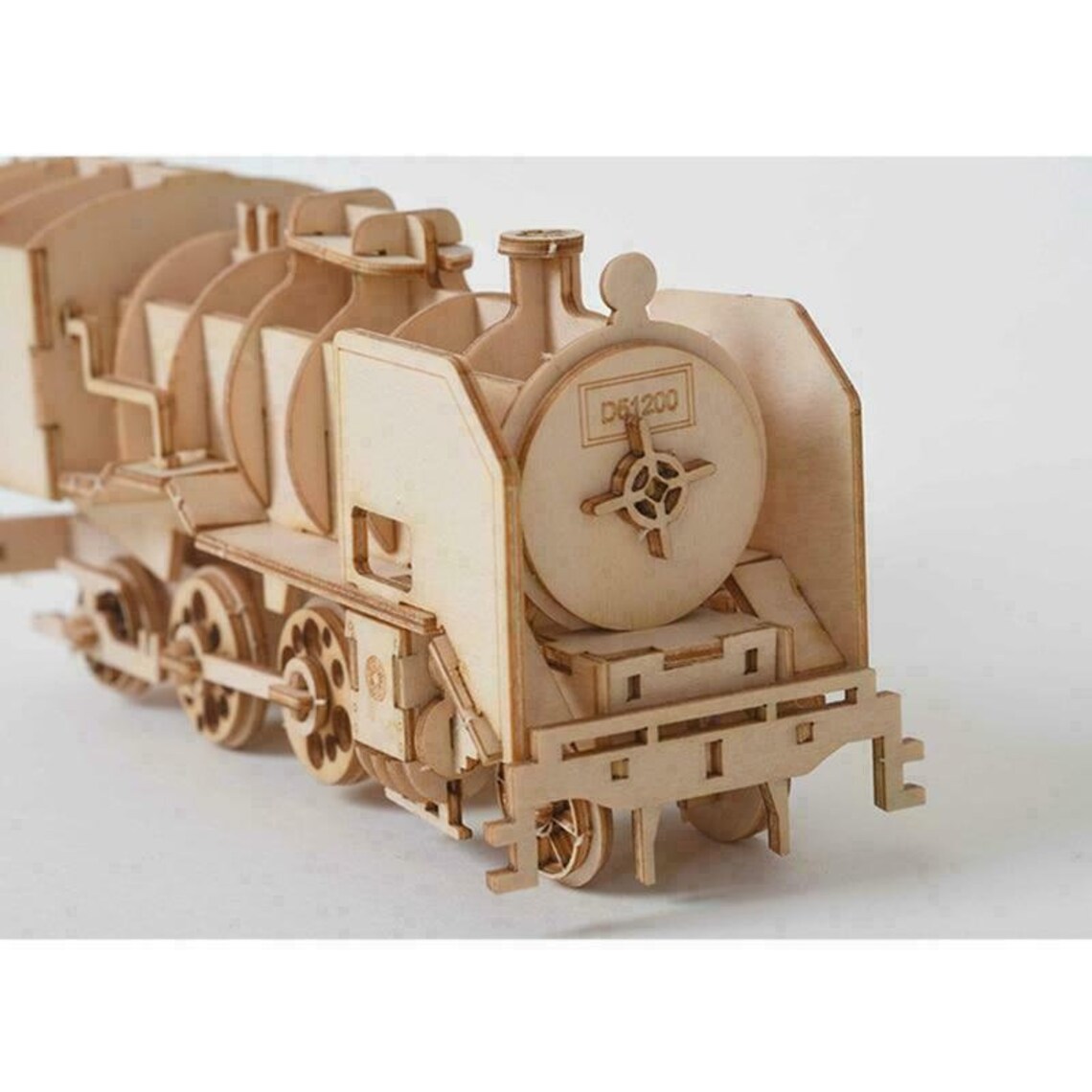 Steam Train Wooden Model Kit LaserCut Puzzle DIY Etsy