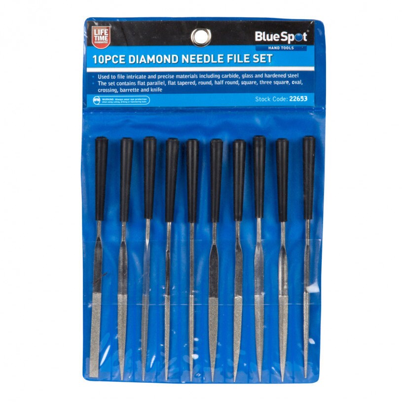 Assorted with a Pouch Diamond File Set BlueSpot Soft Grip High Quality 10 Piece 145mm Hobby Craft Jewellery Model Making 5
