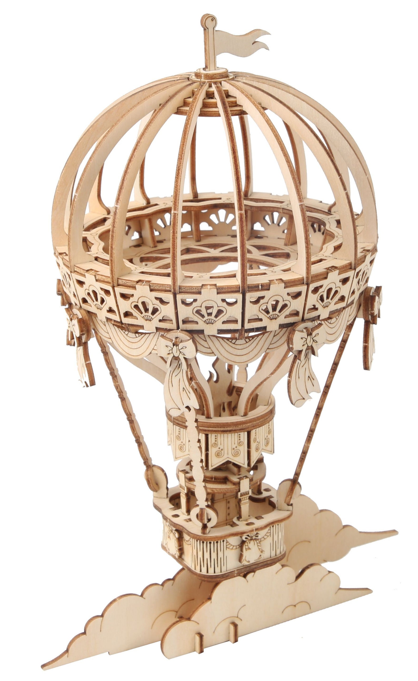 Hot Air Balloon 3D Wooden Laser Cut Puzzle Model Kit Robotime Etsy UK
