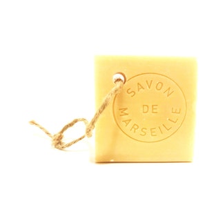 Small Marseille Soap Tranche and cord - Beige 150g