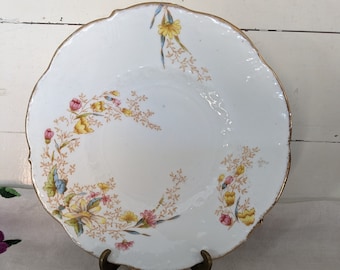 Antique Charles Waine of Longton pretty transferware plate 'Orchid'