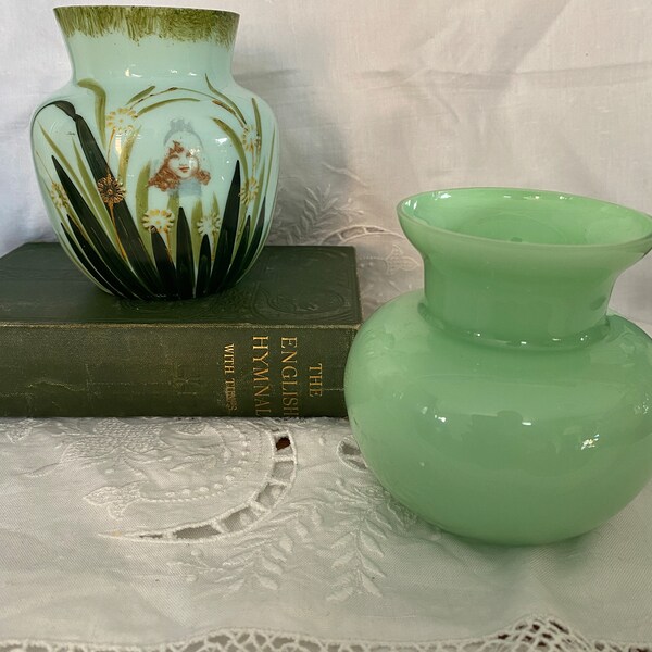 Green Opaline Glass Etsy