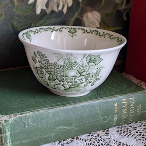 Vintage Masons Keramik grüne Zuckerdose &#39;Fruit Korb&#39;