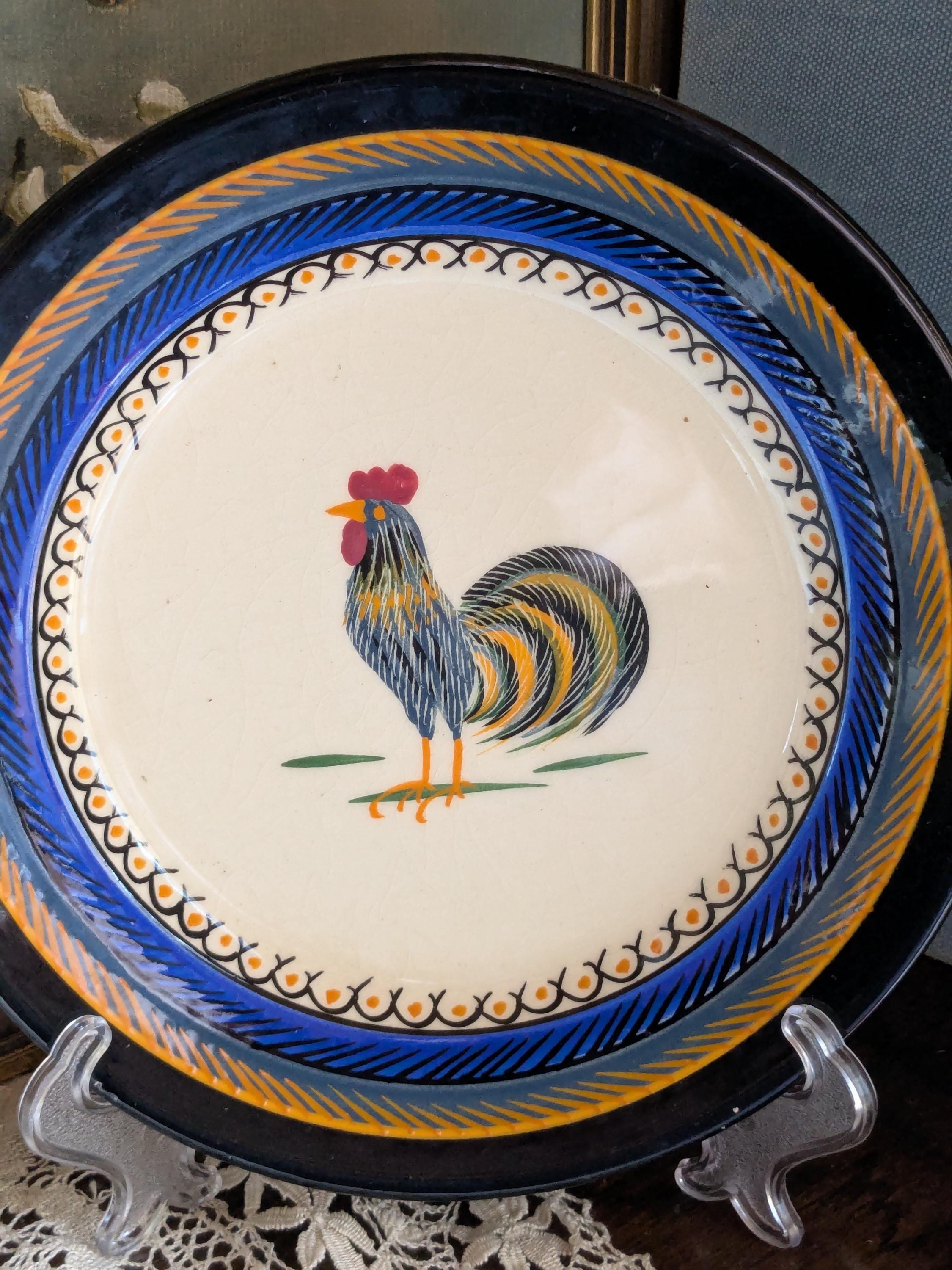 Assiette d'accompagnement vintage de Quimper de la HR Henriot