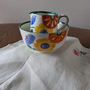 Grays Pottery Art Deco small open sugar bowl and milk jug set