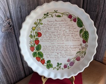 Vintage Royal Winton Ironstone Erdbeer-Marshmallow-Kuchenrezept geriffelte Schale