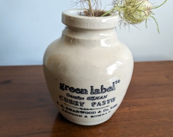 Vintage Sharwood curry paste stoneware bottle