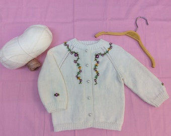 Baby Cardigan - MADE to ORDER - Body Suit - Crochet - Handmade - Hand Knitted Baby Sweater