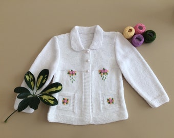 Baby Cardigan - Baby Sweater -MADE to ORDER - Handmade - Hand Knitted