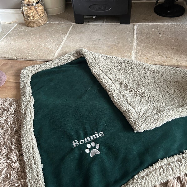 Luxury Double Fleece Lined Personalised Pet Blanket / Settle Mat