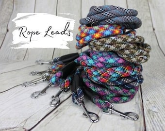 Rope Leash *VARIOUS PATTERNS* With a Hardware Finish of Your Choice
