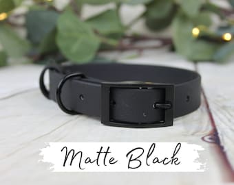 Matte Black Traditional Waterproof Webbing Collar