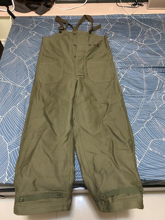 WW2 40s US Navy Olive Green Wool Lined Deck Pants