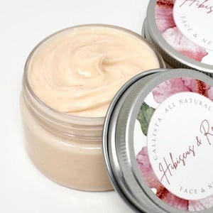 Hibiscus Rose + Collagen + Peptides Face & Neck Cream for Dry or Mature Skin Types