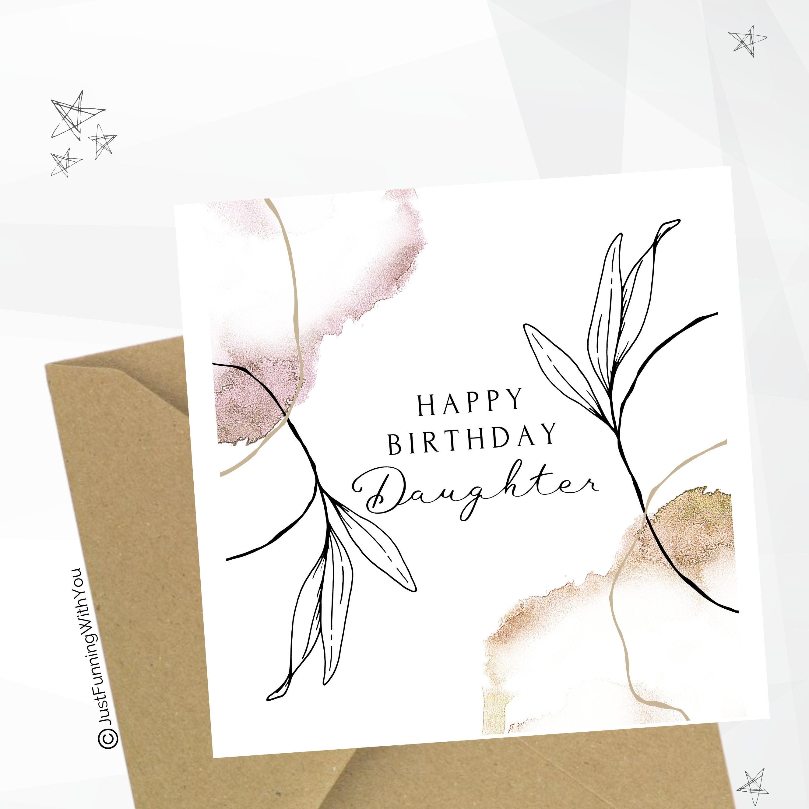 Daughter Birthday Card Birthday Cards for Daughter Floral Etsy