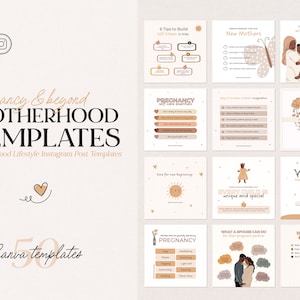 Motherhood Instagram Posts | Canva Templates for Content Creators | Midwives Mothers New Moms Templates | Editable Canva Graphics Instagram