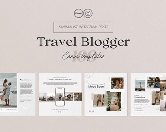 Travel Instagram Post Templates | Editable Canva Social Media Kit for ...
