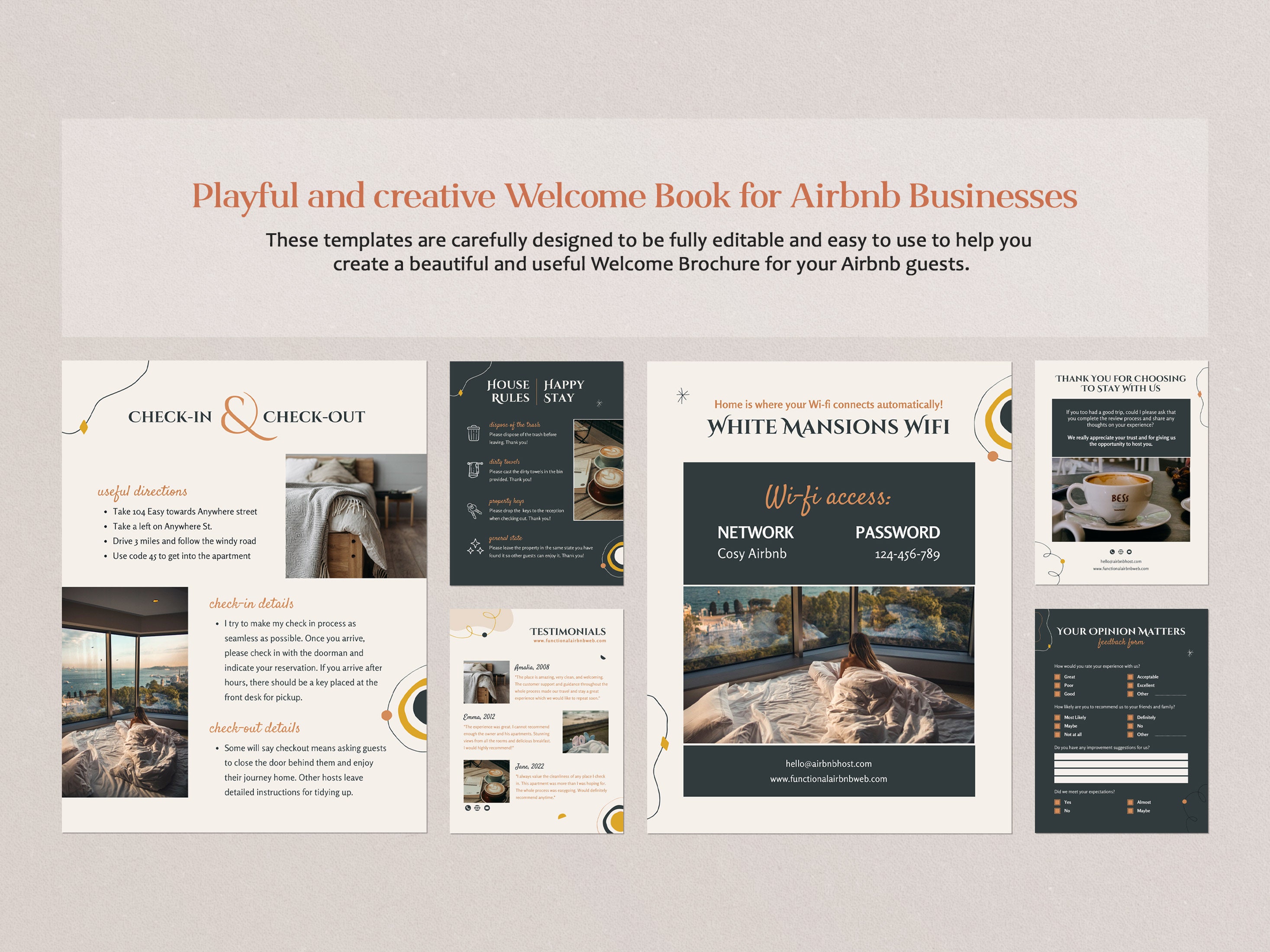 Airbnb Welcome Brochure Template Airbnb Business Flyer Welcome Guide