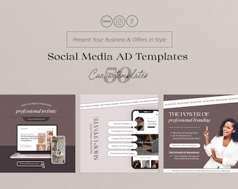 Canva Social Media Ad Templates for Instagram | Editable Marketing Bundle for  Small Businesses