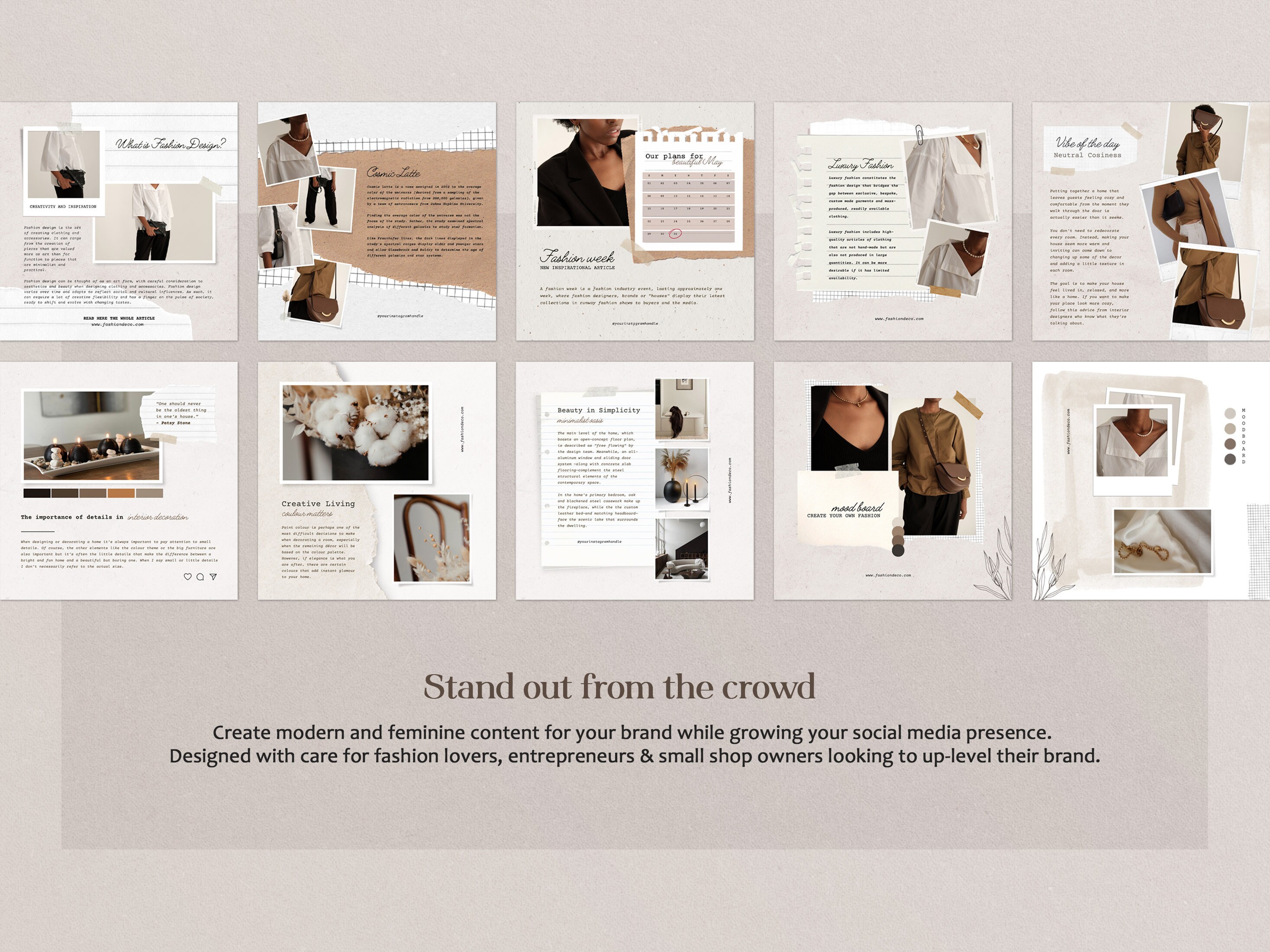 Fashion Chic Inspirational Templates Fashion Blogger Canva Templates