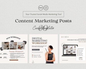 Instagram Marketing Templates for Coaches – Editable Canva Social Media Post Designs for Business Growth
