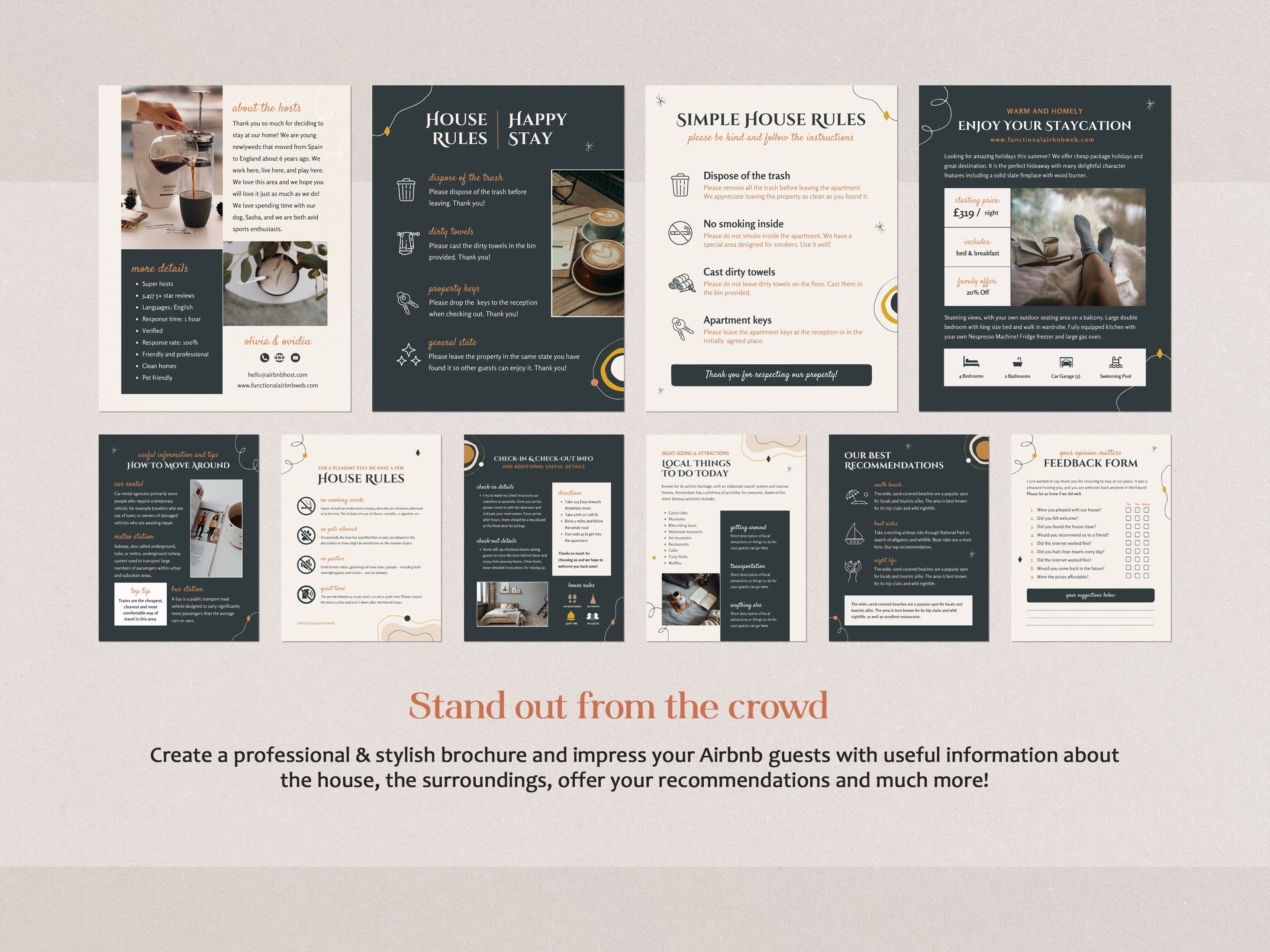 Airbnb Welcome Brochure Template Airbnb Business Flyer Welcome Guide