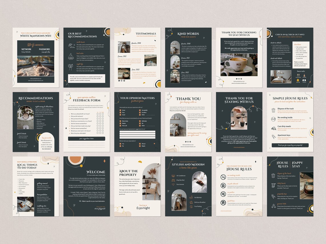Airbnb Welcome Brochure Template Airbnb Business Flyer Welcome Guide