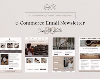 Minimalistische e-mailnieuwsbriefsjablonen voor Canva | Moderne bewerkbare e-mailontwerpkit voor makers en ondernemers