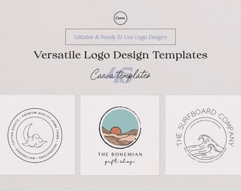 Minimalist Canva Logo Templates | Modern Editable Branding Kit With 45 ...