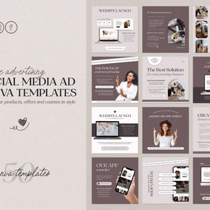 Instagram & Social Media AD Template | Editable Canva Templates for Online ADS Social Media | Customizable Facebook and Instagram AD Bundle