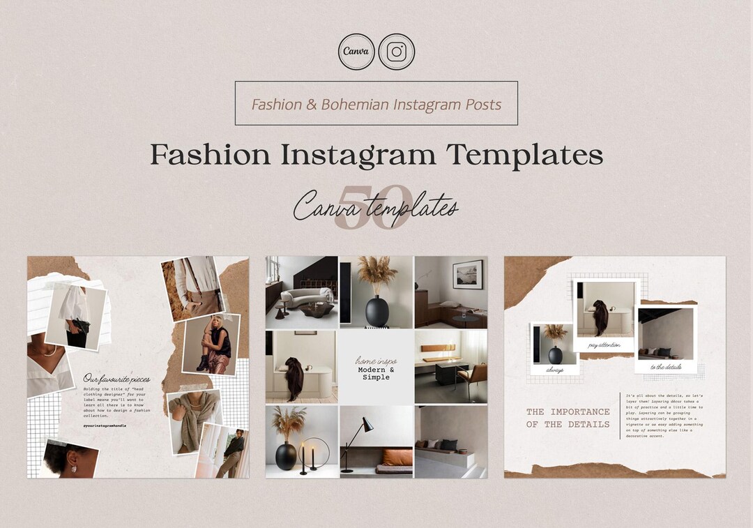 Elegant Instagram Templates | Modern Canva Social Media Posts for ...