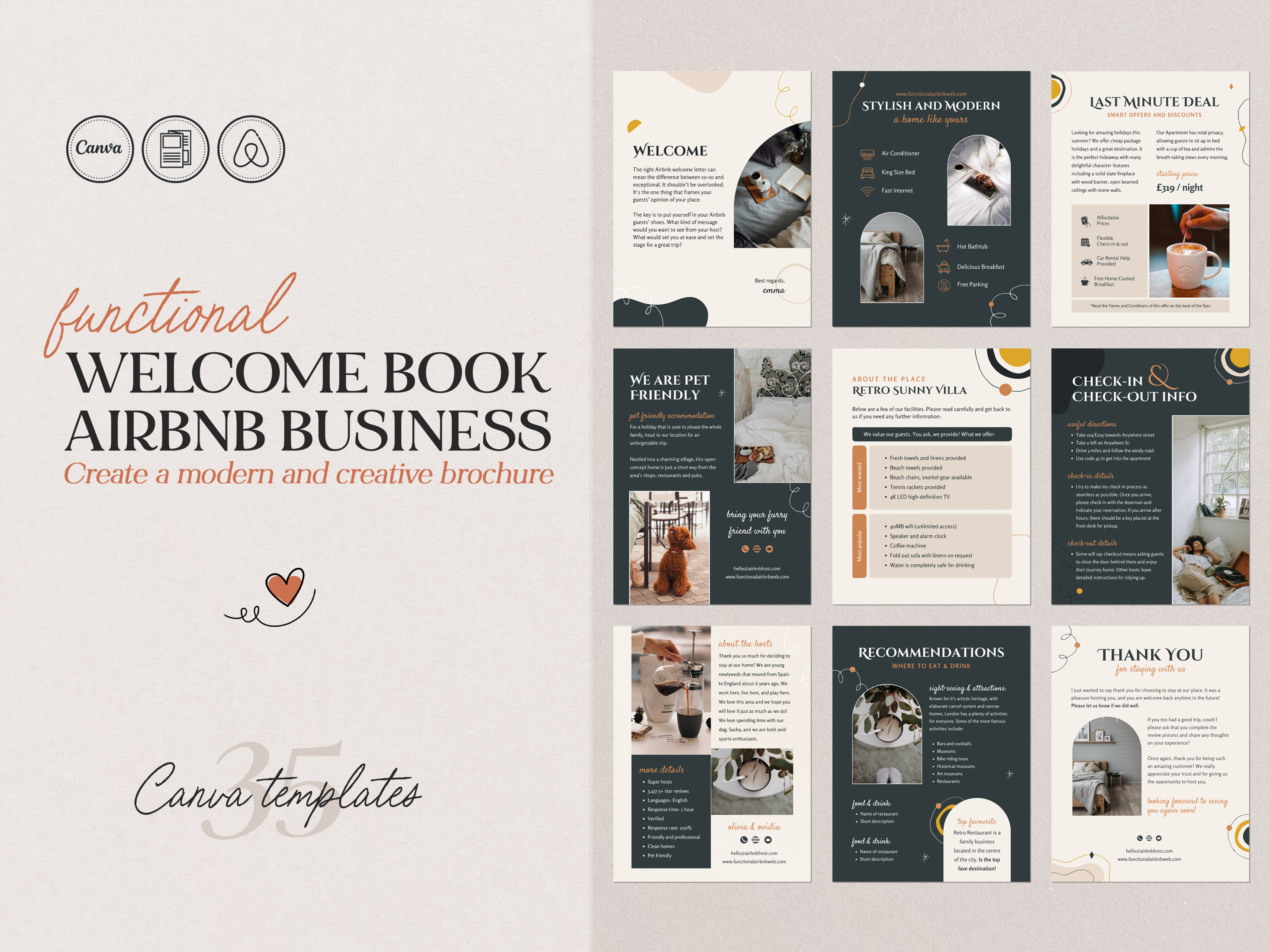 Airbnb Welcome Brochure Template Airbnb Business Flyer Welcome Guide