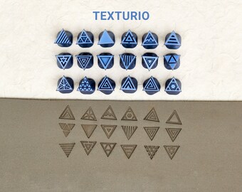 Texturio stamps for pottery Clay texture Pottery stamps Small flowers stamp set Sculpting pottery tools Polymer clay tools Soap stamp