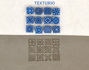 Texturio stamps for pottery Clay texture Pottery stamps Small flowers stamp set Sculpting pottery tools Polymer clay tools Soap stamp