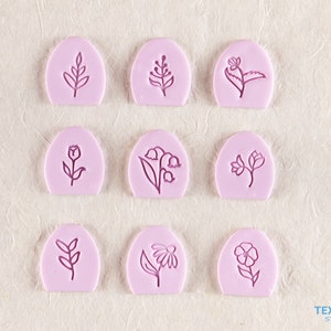 Flower Polymer Clay Stamps I Pottery stamps I Polymer Clay Tools I Clay stamps for pottery tools I Texturio Clay Embossing Stamps zdjęcie 2