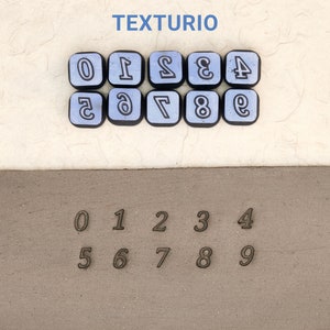 Sellos texturio para cerámica, Sello de cerámica, Herramientas de arcilla polimérica, Sello de jabón, Herramientas de cerámica, Textura de arcilla, Sellos alfabéticos, Noto Numerales 6 mm