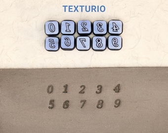 Texturio stamps for pottery, Pottery stamp, Polymer clay tools, Soap stamp, Pottery tools, Clay texture, Alphabet stamps, Noto Numerals 6 mm