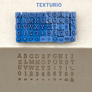 Carimbos de cerâmica texturio, ferramentas de argila de polímero, carimbo de sabão, ferramentas de cerâmica para escultura em argila, textura de argila, conjunto clássico de carimbos maiúsculos de 4 mm