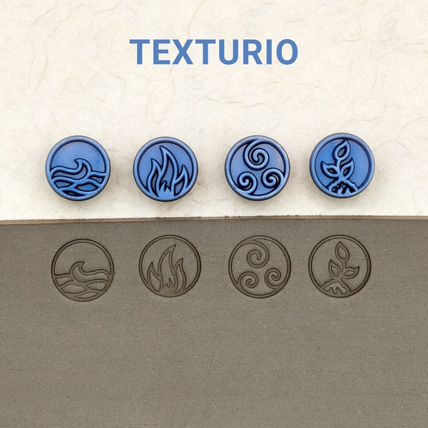 Texturio pottery stamps, Polymer clay tools, Soap stamp, Clay sculpting pottery tools, Clay texture stamp, Four elements circular stamps