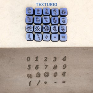Timbri in ceramica texturio, Strumenti in argilla polimerica, Timbro sapone, Strumenti in ceramica per scultura in argilla, Timbri a trama in argilla, Set di francobolli da 6 mm con numeri noto