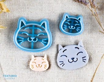 Cat polymer clay cutter I Texturio clay cutters for polymer clay I Cutters for clay I Clay earring cutters I Polymer clay tools