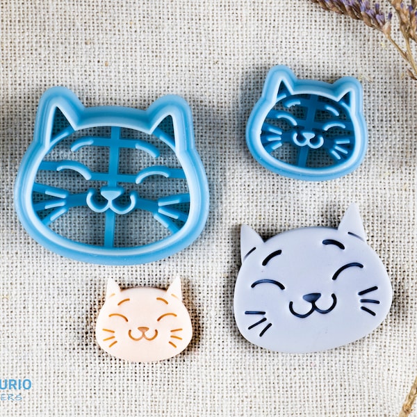 Cat polymer clay cutter I Texturio clay cutters for polymer clay I Cutters for clay I Clay earring cutters I Polymer clay tools