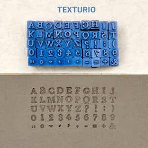 Carimbos de cerâmica texturio, ferramentas de argila de polímero, carimbo de sabão, ferramentas de cerâmica para escultura em argila, textura de argila, conjunto de carimbos com serifa maiúscula de 4 mm