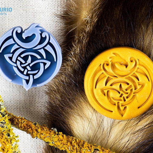 Celtic Dragon Stamp I Polymer Clay Stamp I Pottery Stamp I Etsy